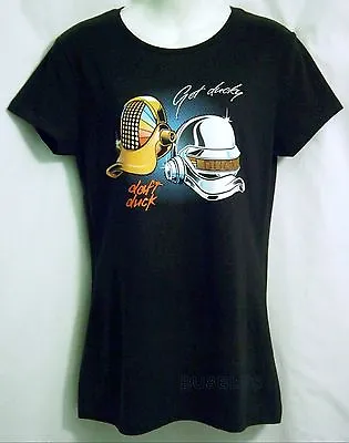 Get Ducky Lucky Black Fitted Women XL TeeFury Daft Punk Daffy Donald Duck Disney • $16