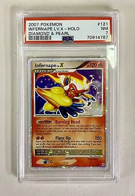 2007 Pokémon TCG Infernape LV.X Diamond & Pearl 121/130 Holo Rare | PSA 7 • $60