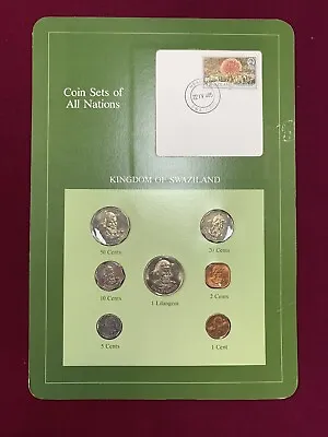 Coin Sets Of All Nations 1975-81 Swaziland 7pc Coin Set - W/ Cancelled Stamp • $11.95