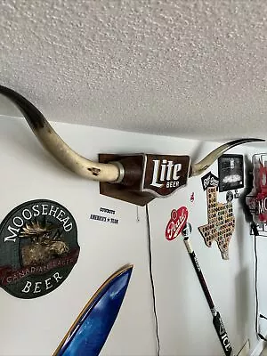 Vintage Lighted Miller Lite Longhorn Beer Sign  Very Rare Find....Man Cave.. • $375