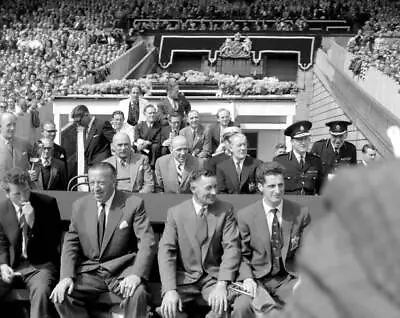 Manchester Uniteds Matt Busby Watches Babes Play Bolton Wander - 1958 Old Photo • $5.87