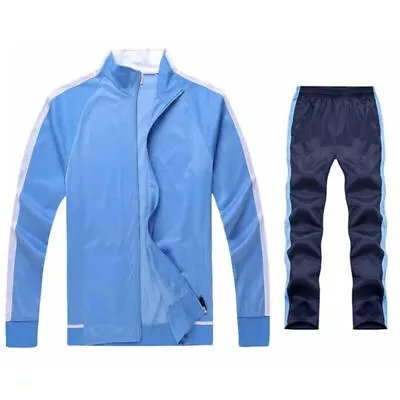 Mens Sweatsuit Sportswear Men Jacket + Pants Sets Suits 2 Piece Set Tracksuit • $37.88