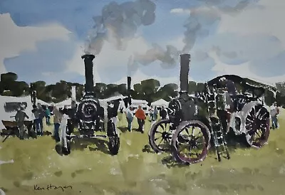 Ken Hayes Original Watercolour Painting Traction Engine Rally Country Show • £59