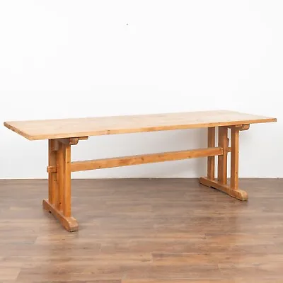 Pine Farm Table Dining Trestle Table Hungary Circa 1890 • $2500