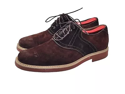 Hush Puppies Suede Vintage Saddle Leather Oxfords Size 10 • $11.99