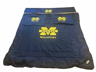Michigan Wolverines UM 4-piece Comforter+Sham+Window Valance Set XXL 80  X 82  • $64