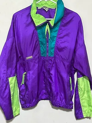 Vintage Columbia Men’s  L Full Zip Up Radial Sleeve Rain Jacket Purple • $31