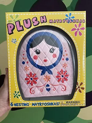 Kitschy 6 Nesting Matryoshkas Dolls Pink Quilted Fabric Russia NEW • $15