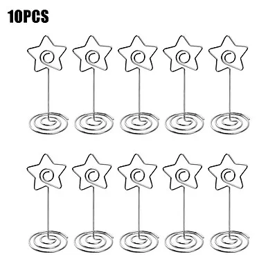 10x Heart Pattern Table Number Name Card Holder Party Memo Photo Stand Note Clip • £5.47