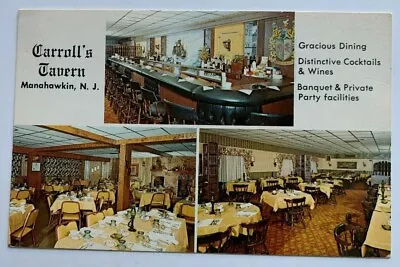 1970 NJ Postcard Manahawkin New Jersey Carroll's Tavern Restaurant Routes 9 & 72 • $6.99