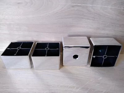 4 X Replacement Plastic Square Furniture Legs - Bun Feet - Sofa/Couch/Chair   • £11.99