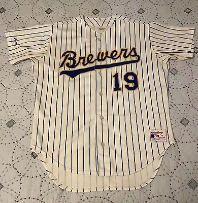 Robin Yount Milwaukee Home Early 90s Rawlings Jersey Size 48 • $180