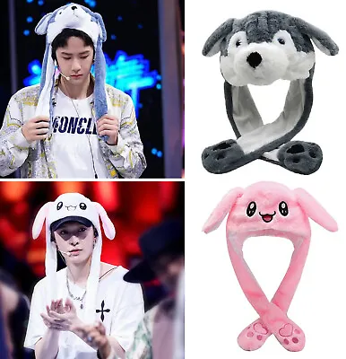 $12.90 • Buy Funny Husky Plush Hat Cap With Moving Ears Cute Bunny Hat Movable Jumping Ears