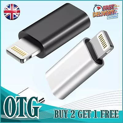 USB Type C Female To 8 Pin Male Adapter Converter For IPod IPhone IPad UK Stock • £1.99