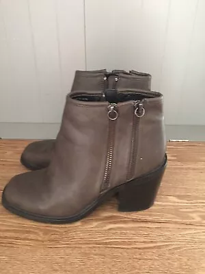 Womens London Rebel Boots Grey Leather Size 5 • £16.60