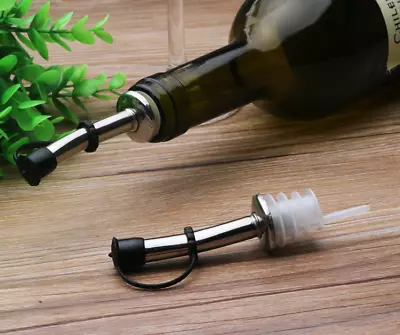 Quality Stainless Steel Liquour Wine Oil Bottle Pourer Stopper Spout Dispenser • £3.18