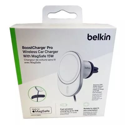 Belkin BoostCharge Pro Magnetic Wireless Car Charger With MagSafe 15W WIC008 • $184.95