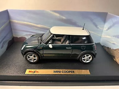 Maisto Mini Cooper Dark Green 1:18 Diecast NEW NIB Rare Color • $35