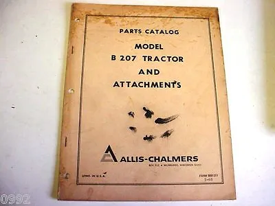 Allis Chalmers B207 Tractor & Attachments Parts Catalog Lawn & Garden • £33.73