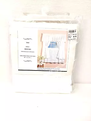 New Vintage Kitchen Curtain Swag Set 60  X 36  Bedford Style White NOS  • $15.66