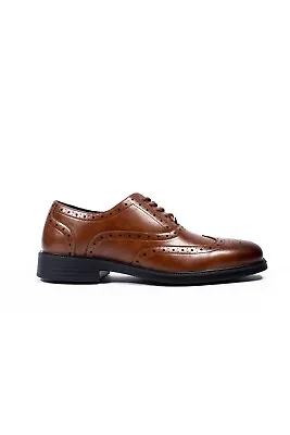 Mens Dr Lightfoot Oxford Brogue Wide Fit Comfort Light Weight Gents Lace Up Shoe • £28.48