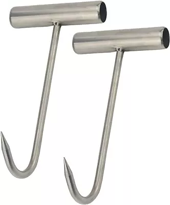 Tinsow 2Pcs Stainless Steel T Hooks T-Handle Meat Boning Hook For Kitchen Butche • $17.89