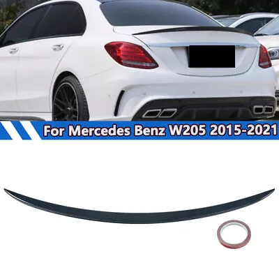 For Mercedes Benz W205 Sedan 2015-2021 AMG Style Trunk Spoiler Wing Gloss Black • $78.99
