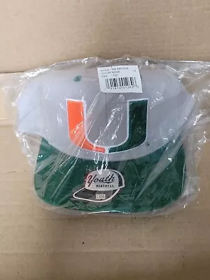 Miami Hurricanes Gray/Green Youth Flat Visor Adjustable Hat • $17.28