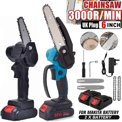 £42.99 • Buy 6in 3000W Mini Cordless Chainsaw Electric One-Hand Saw Wood Cutter +2 Batteries
