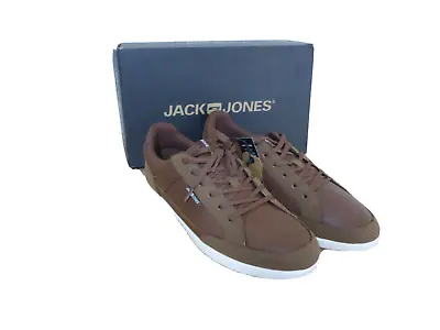 £29.99 • Buy Jack & Jones Byson Mesh Brown Lace Up PU Trainers Comfort Shoes Casual Mens Sz 7
