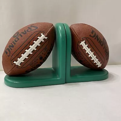 Vintage Sports Fan Kids Room SPALDING Mini Football Bookends • $34.99