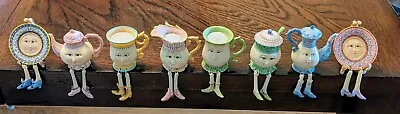 LOT OF 8 Collections Etc Tea Party Anthropomorphic Resin Shelf Sitters • $105