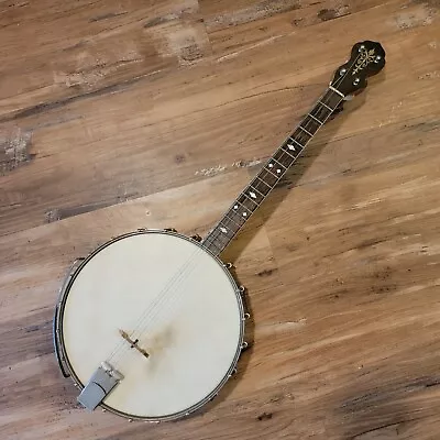 Vintage Lyon & Healy F Style 4 String Open Back Tenor Banjo Birds Eye Uncleaned • $599.95