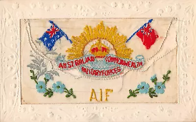 Postcard Military Wwi Silks Australian Commonwealth Military Forces   Aif • £12.90