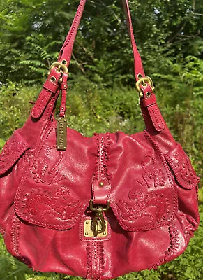 LOCKHEART INDIE RHAPSODY 3D Embroidered Mg Leather HANDBAG • $173.99