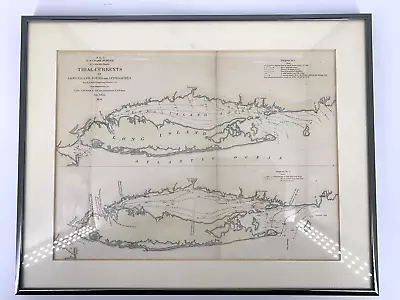 U.S. Coast Survey Map 1854 Tidal Currents Long Island Sound & Approaches • $60