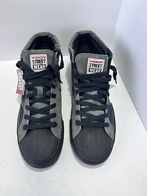 Vision Street Wear Men's Suede Hi Top Retro Charcoal Skate Shoe Size US 13 • $200