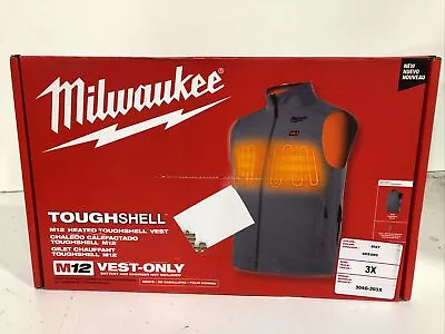 Milwaukee Mens 3XL 12V LithiumIon Cordless Toughshell Gray Heated Vest VEST ONLY • $109.99