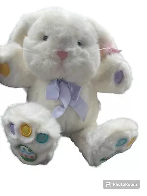 PLUSH CREATIONS Easter Bunny Rabbit STUFFED ANIMAL 9.5  1991 Wind Up Musical TOY • $38