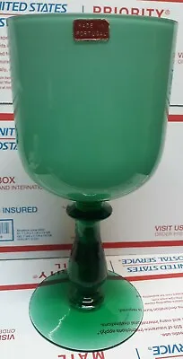 Vintage Giant Huge Green Wine Glass 10.5  Portugal  Large Goblet • $71.99