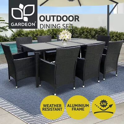 Gardeon 9 PCS Outdoor Dining Set Table & Chairs Patio Furniture Lounge Setting • $769.95