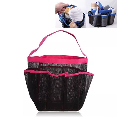 Red Portable Mesh Shower Hanging Bag Bathroom Basket Bag Quick Dry Caddy  • $5.61