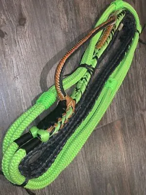 Green Nylon & Black Poly Pro 9/7 LH- 3/4 X 3/4' EPT Bull Rope -Rodeo Rider 16' • $289.99