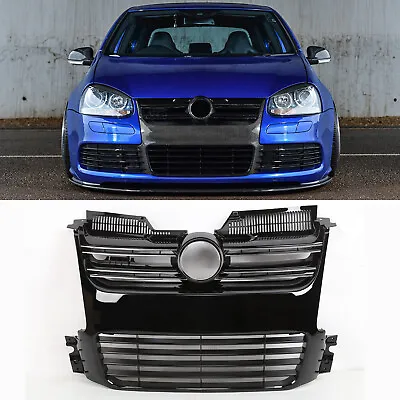 New Gloss Black R32 Style Front Bumper Grille For  Golf 5 V MK5 2005-2009 • $230.28