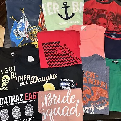 13 LOT Graphic Tees Shirt Lot Clothing T-Shirts Bulk Reseller Random Men Women • $25.34