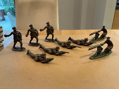 Vintage Lead Army Soldiers X 9 As Shown • £6