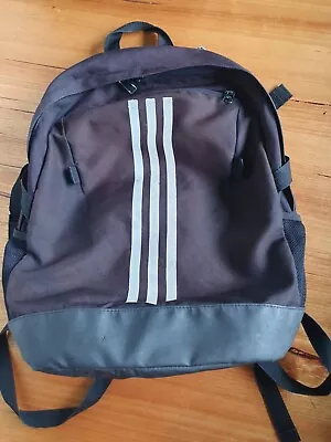 $21 • Buy Adidas 3 Stripe  BP Power IV Medium Laptop Backpack 32L Brown Large 32cm X 44cm
