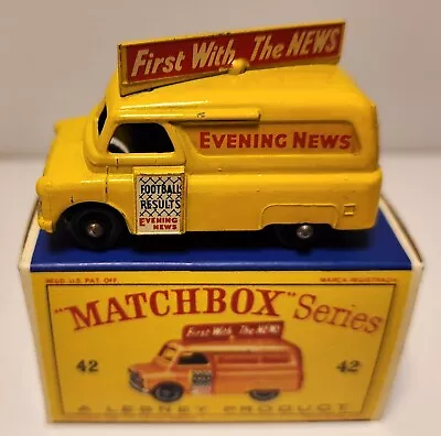 Vintage Matchbox MOKO Lesney #42 Evening News Van ReproductionBox NEW/OLD Stock  • $45