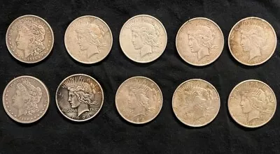 $10.00 Peace And Morgan Dollar US 90% Silver Coin Lot • $250