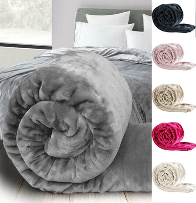 £11.99 • Buy Soft Mink Throw Over Bed Faux Cuddle Luxury Fur Fleece Bedding Sofa Warm Blanket